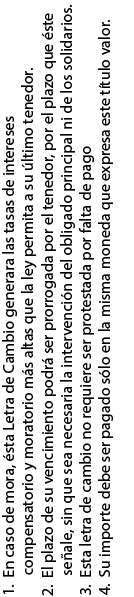 Cláusulas letra de cambio
