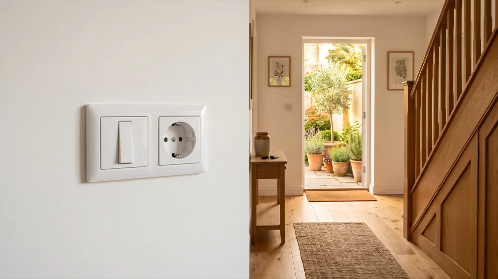Instalador autorizado revisando la electricidad de una casa