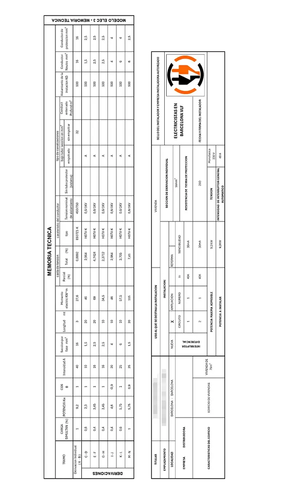 Memoria técnica de diseño eléctrico