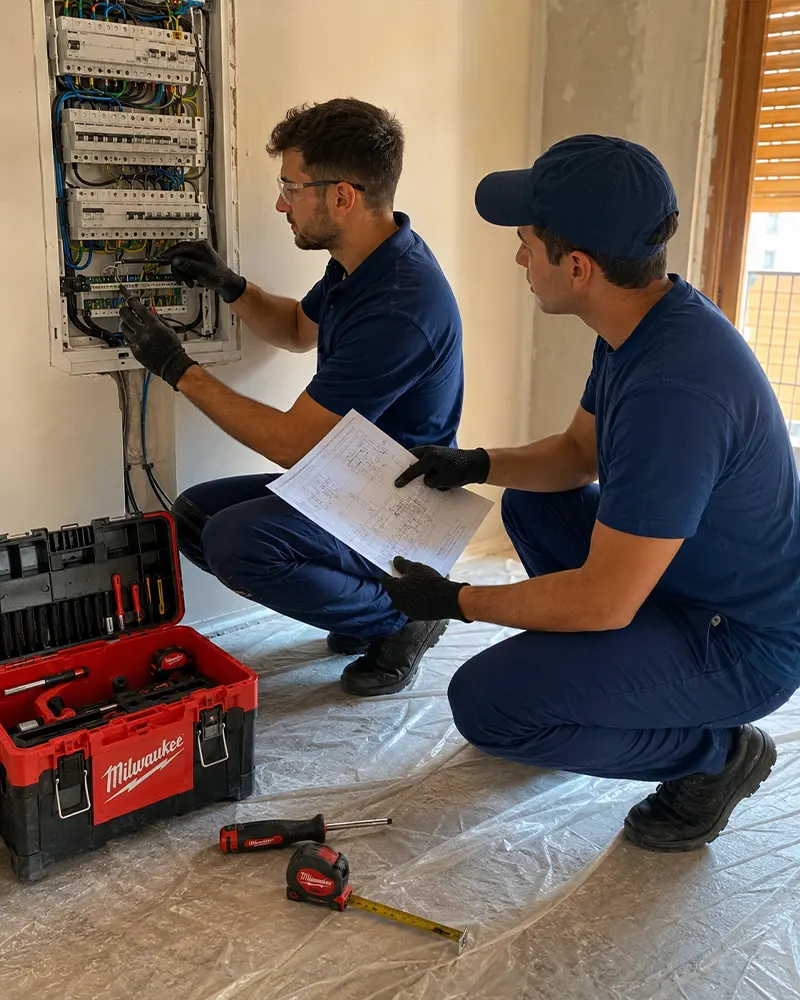 Instalador eléctrico titulado trabajando en Barcelona
