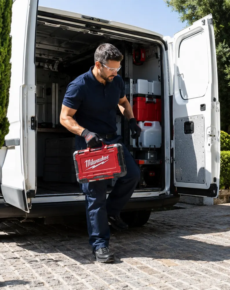 Técnico emitiendo un boletín eléctrico BRIE en Barcelona