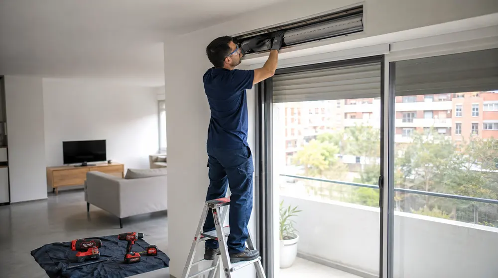 Empresa domótica en Barcelona instalando persianas automáticas