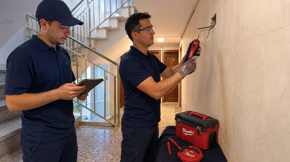 Cámara instalada en el garaje de una comunidad de vecinos
