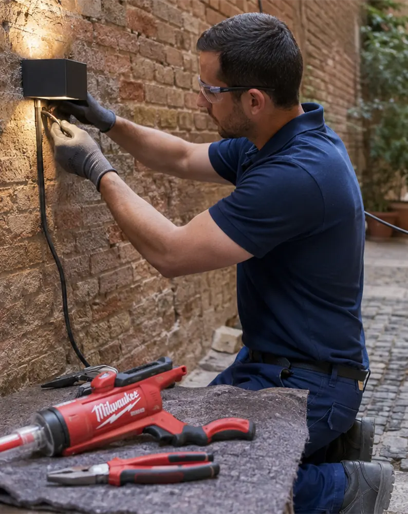 Tira LED instalada en una terraza de Barcelona