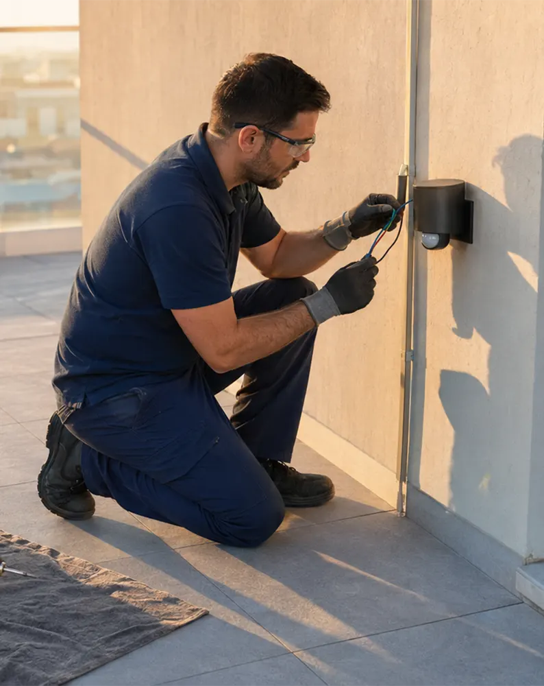 Lámpara de techo instalada en un salón de Barcelona