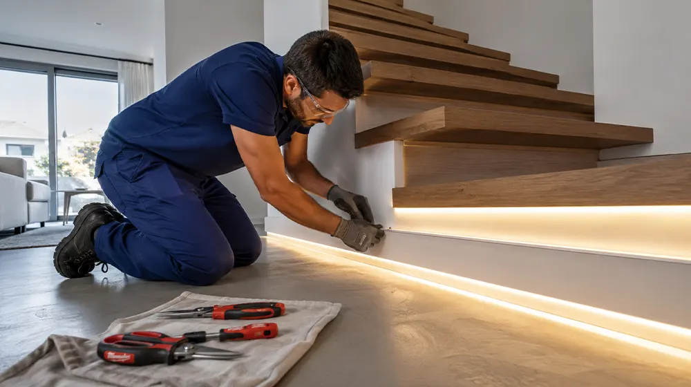 Aplique de pared instalado en un dormitorio