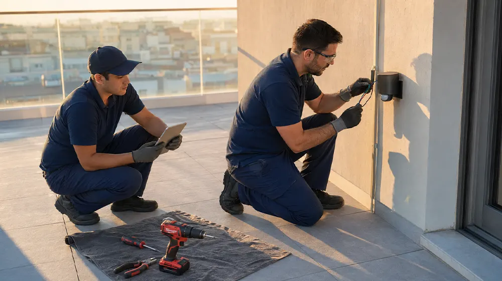 Lámpara de techo instalada en un salón de Barcelona