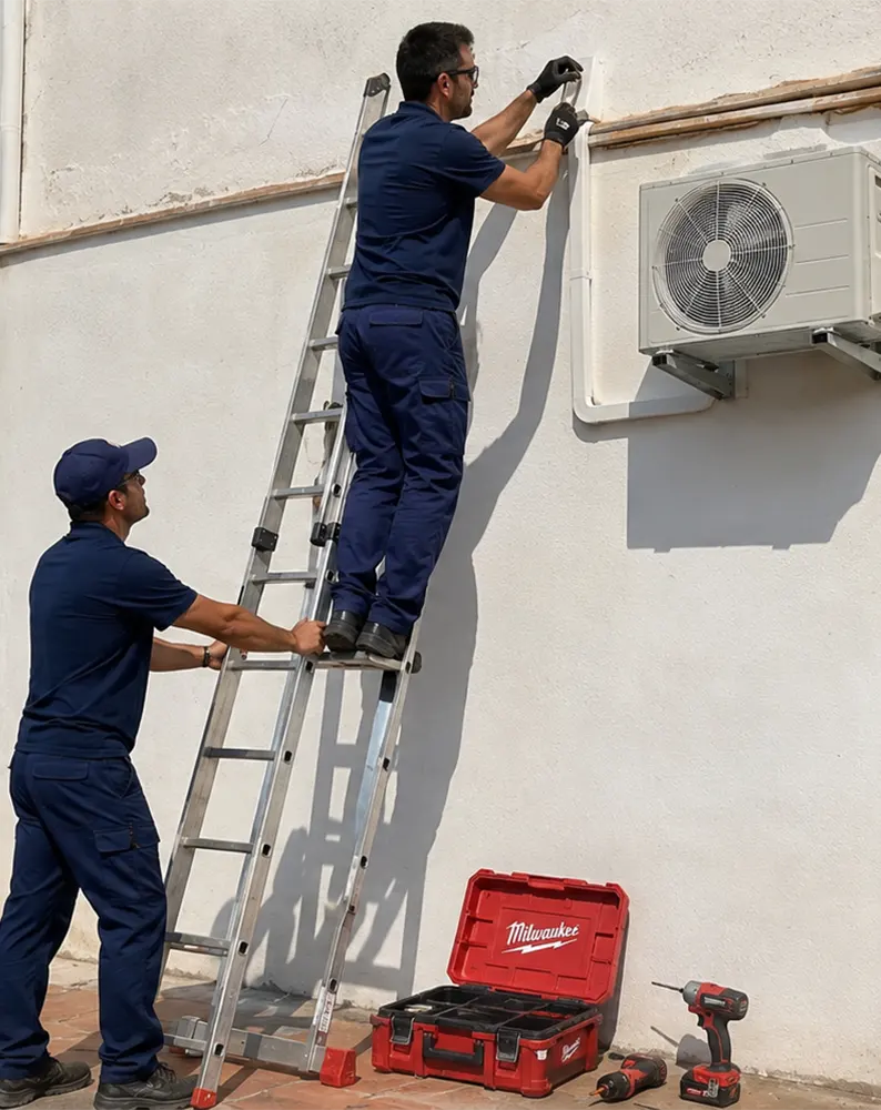 Instalación eléctrica para la unidad exterior de aire acondicionado