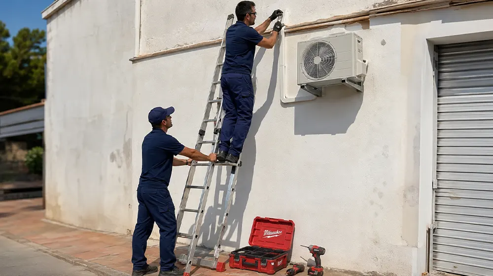 Instalación eléctrica para la unidad exterior de aire acondicionado