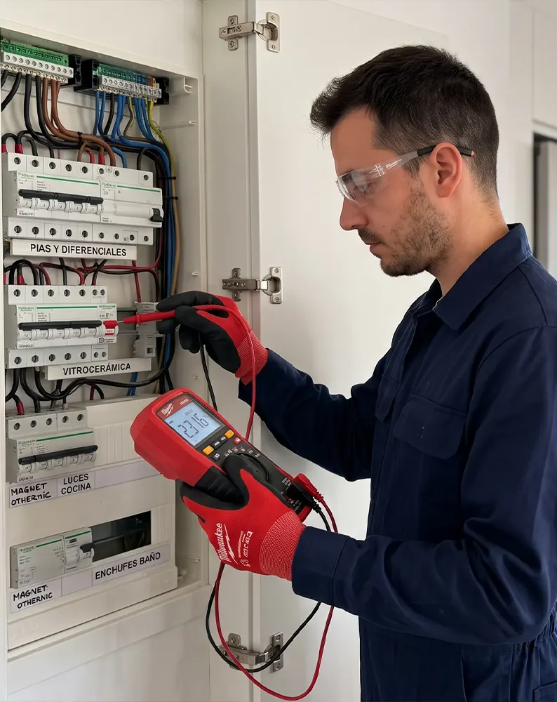 Cuadro eléctrico nuevo instalado en una vivienda