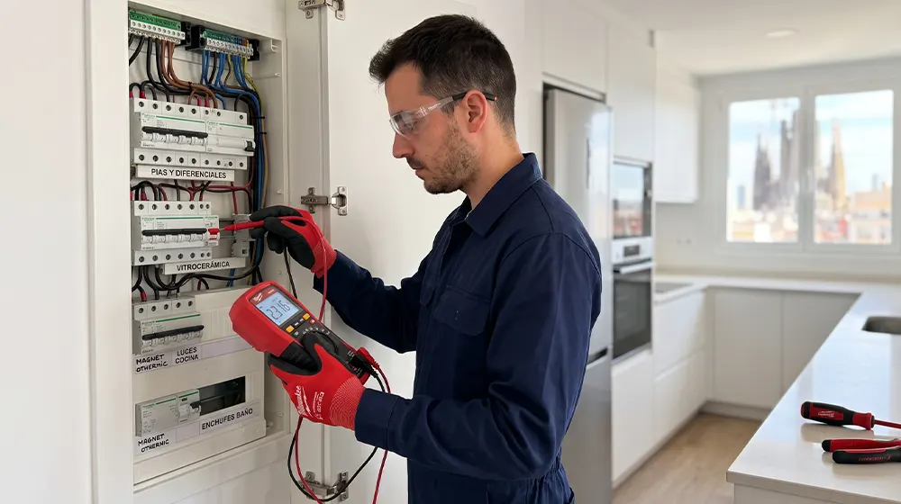 Cuadro eléctrico nuevo instalado en una vivienda
